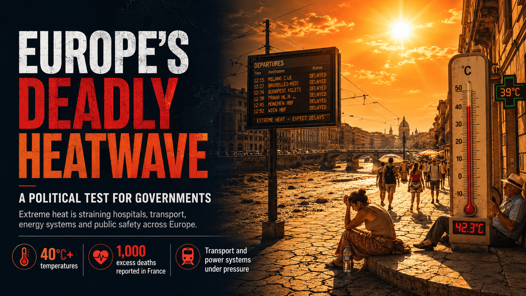 Cover for Europe’s Deadly Heatwave Is Becoming a Political Test for Governments