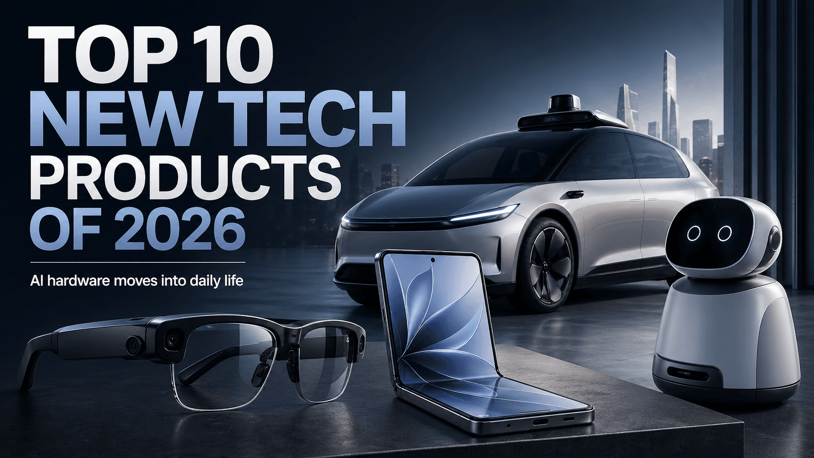 Cover for Top 10 New Tech Products in 2026: AI Hardware, Robotaxis and Smart Glasses Lead the Market